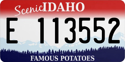 ID license plate E113552