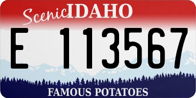 ID license plate E113567