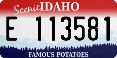 ID license plate E113581