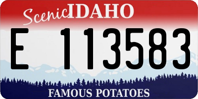 ID license plate E113583