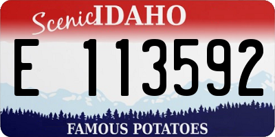 ID license plate E113592