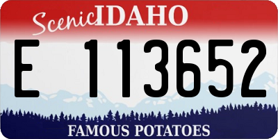 ID license plate E113652