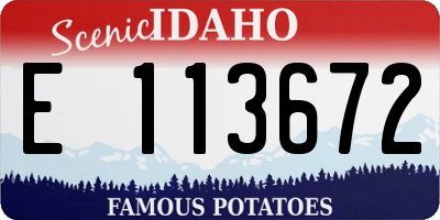 ID license plate E113672