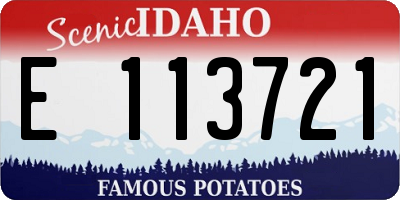 ID license plate E113721