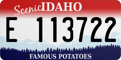 ID license plate E113722