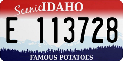 ID license plate E113728
