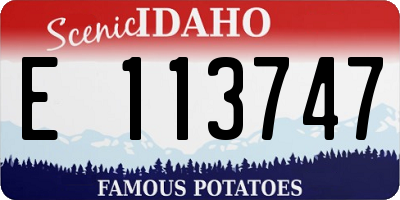 ID license plate E113747