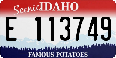 ID license plate E113749