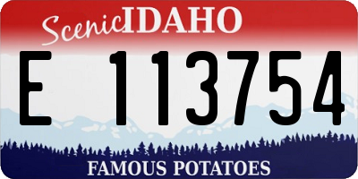 ID license plate E113754