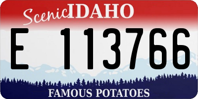 ID license plate E113766