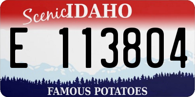 ID license plate E113804