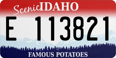 ID license plate E113821