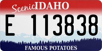 ID license plate E113838