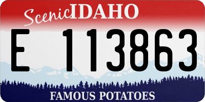 ID license plate E113863