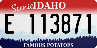 ID license plate E113871