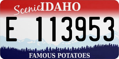 ID license plate E113953