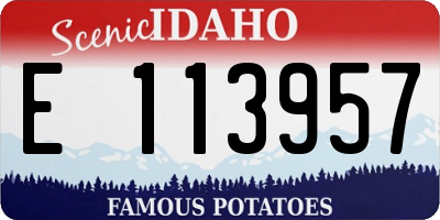 ID license plate E113957