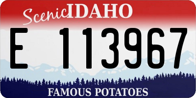 ID license plate E113967
