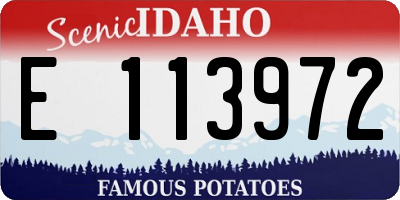 ID license plate E113972