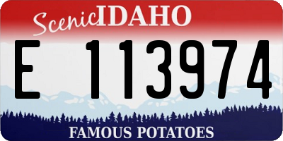 ID license plate E113974