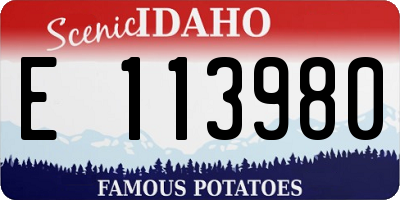 ID license plate E113980