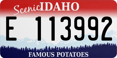ID license plate E113992
