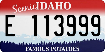 ID license plate E113999