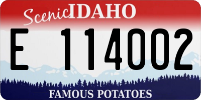 ID license plate E114002
