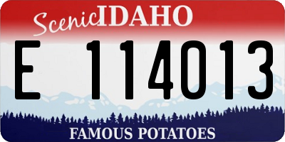 ID license plate E114013