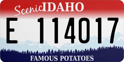 ID license plate E114017