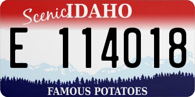 ID license plate E114018