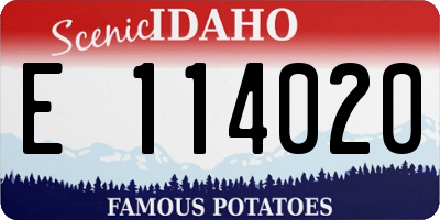 ID license plate E114020