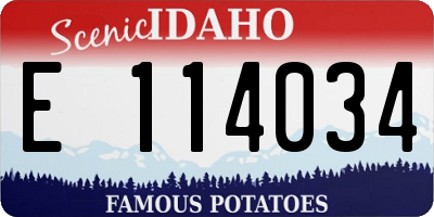 ID license plate E114034