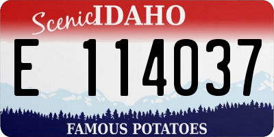 ID license plate E114037