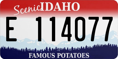 ID license plate E114077