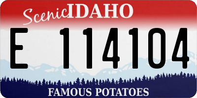 ID license plate E114104