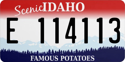 ID license plate E114113
