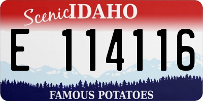 ID license plate E114116