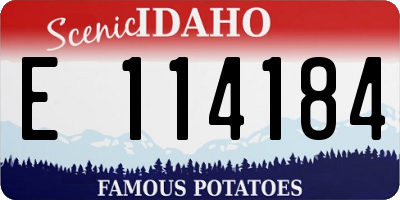 ID license plate E114184