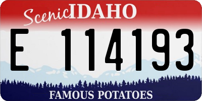 ID license plate E114193