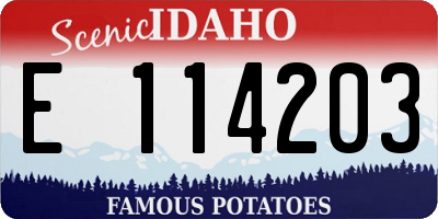 ID license plate E114203
