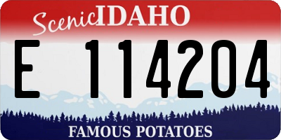 ID license plate E114204