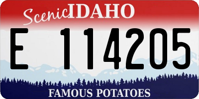 ID license plate E114205