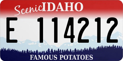ID license plate E114212