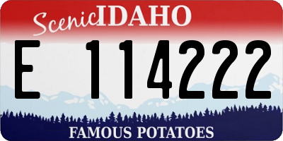 ID license plate E114222