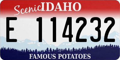 ID license plate E114232
