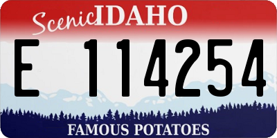 ID license plate E114254