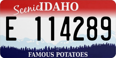 ID license plate E114289