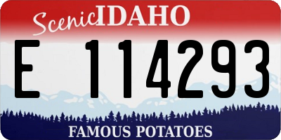 ID license plate E114293