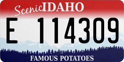 ID license plate E114309